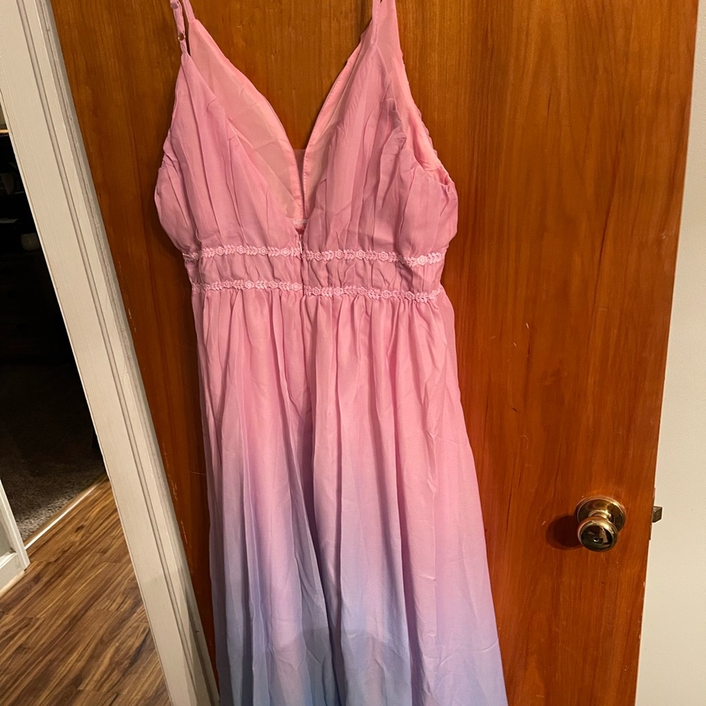 Rainbow ombré maxi dress